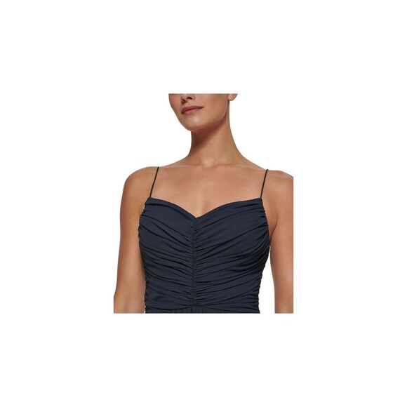 DKNY Womens Navy Lined Spaghetti Strap V Neck Full-Length Formal Gown Dress 12 - Picture 3 of 5